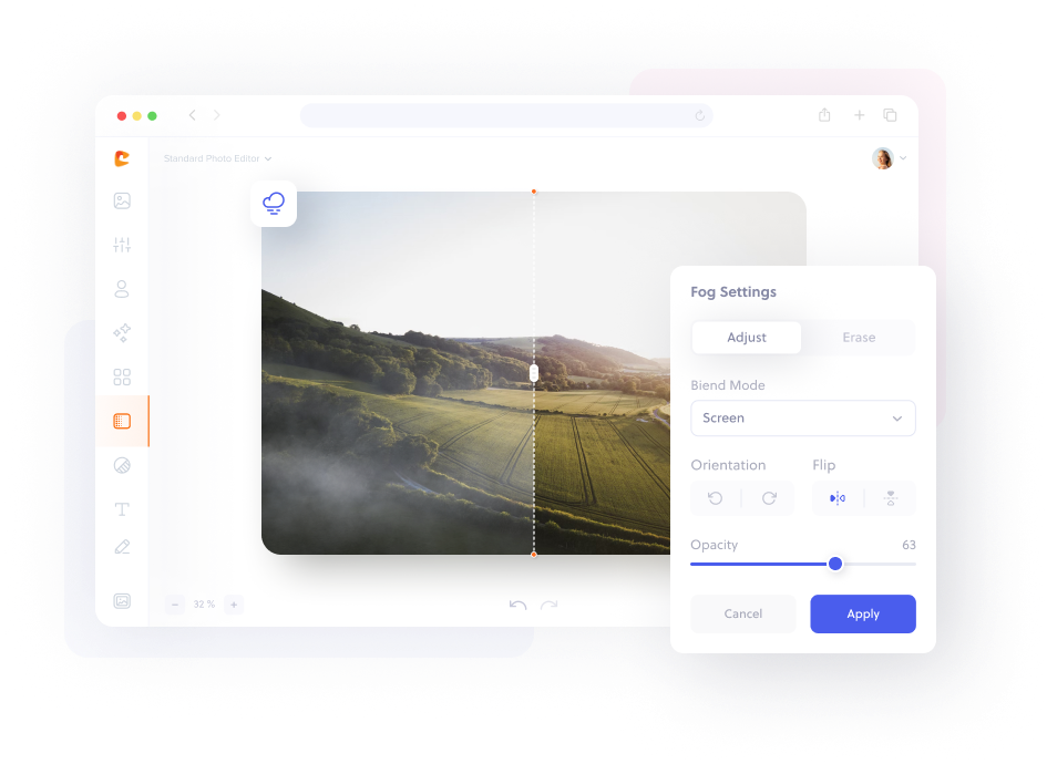 Add fog overlay to your photos.