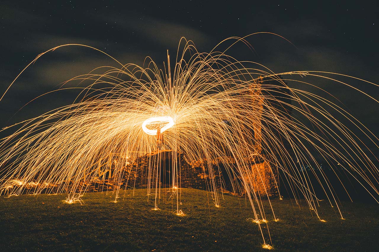 burning steel wool